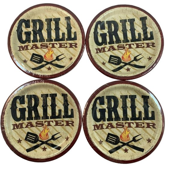 Grill Master Barbecue Party Paper Dessert Plates 6 7/8" 8 Ct Pkgs Lot of 4 USA - Picture 4 of 9
